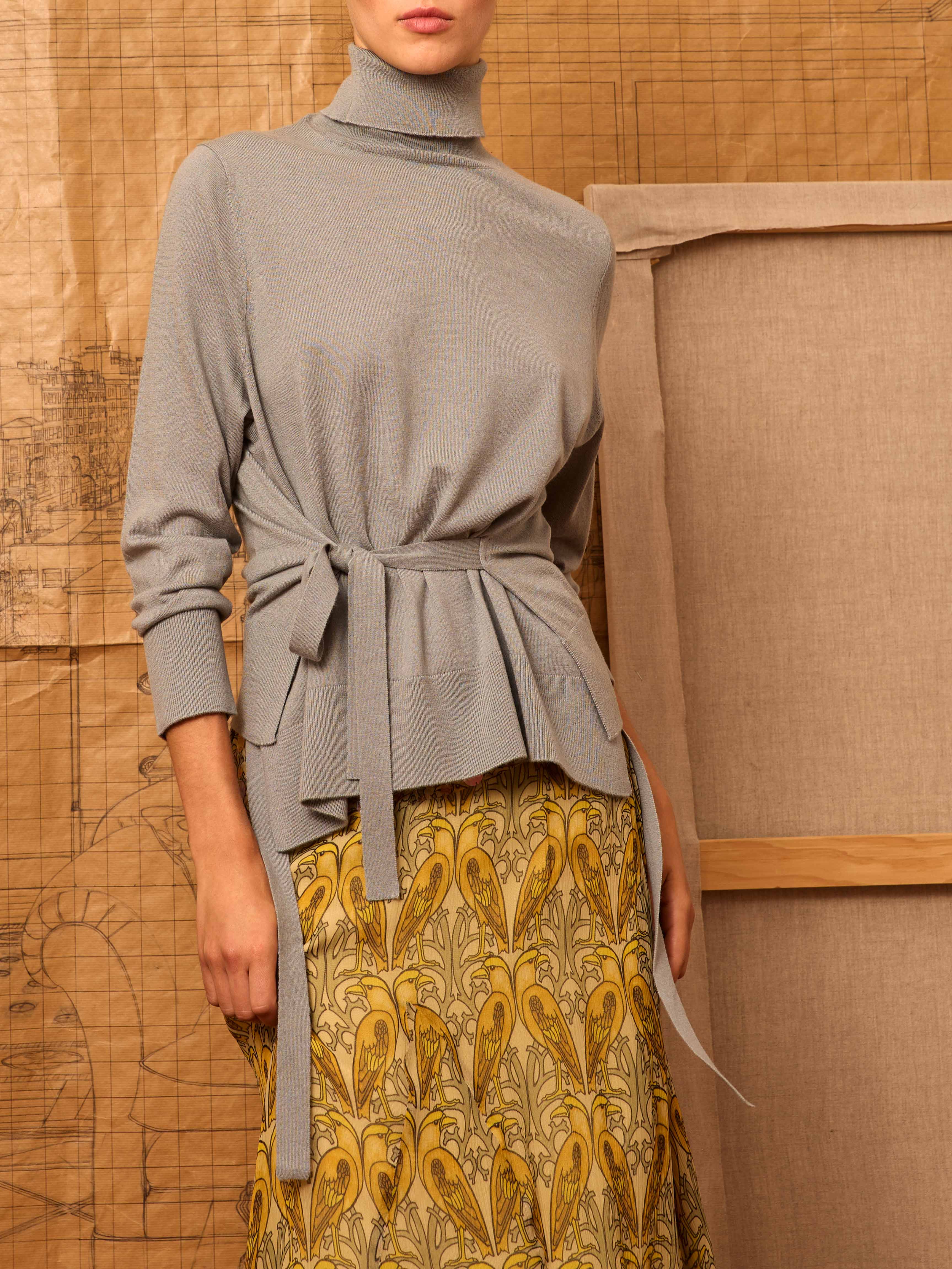 Jersey aguamarina con lazadas