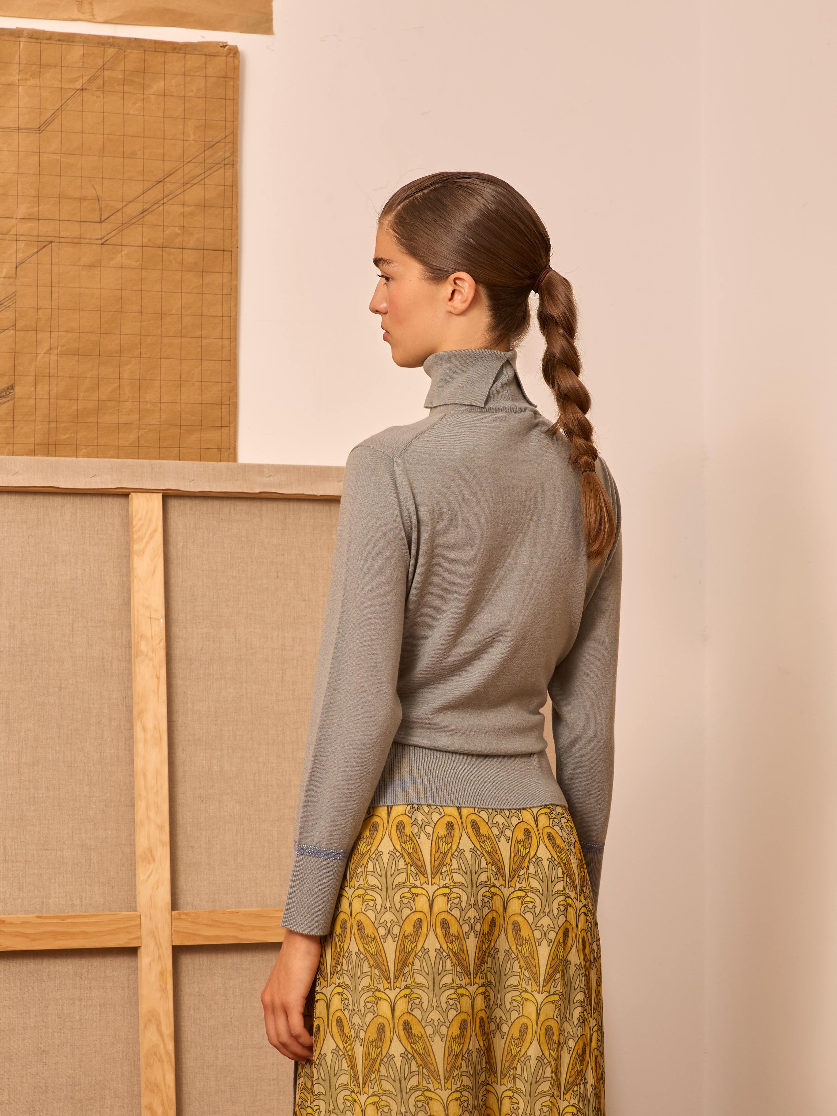 Jersey aguamarina con lazadas