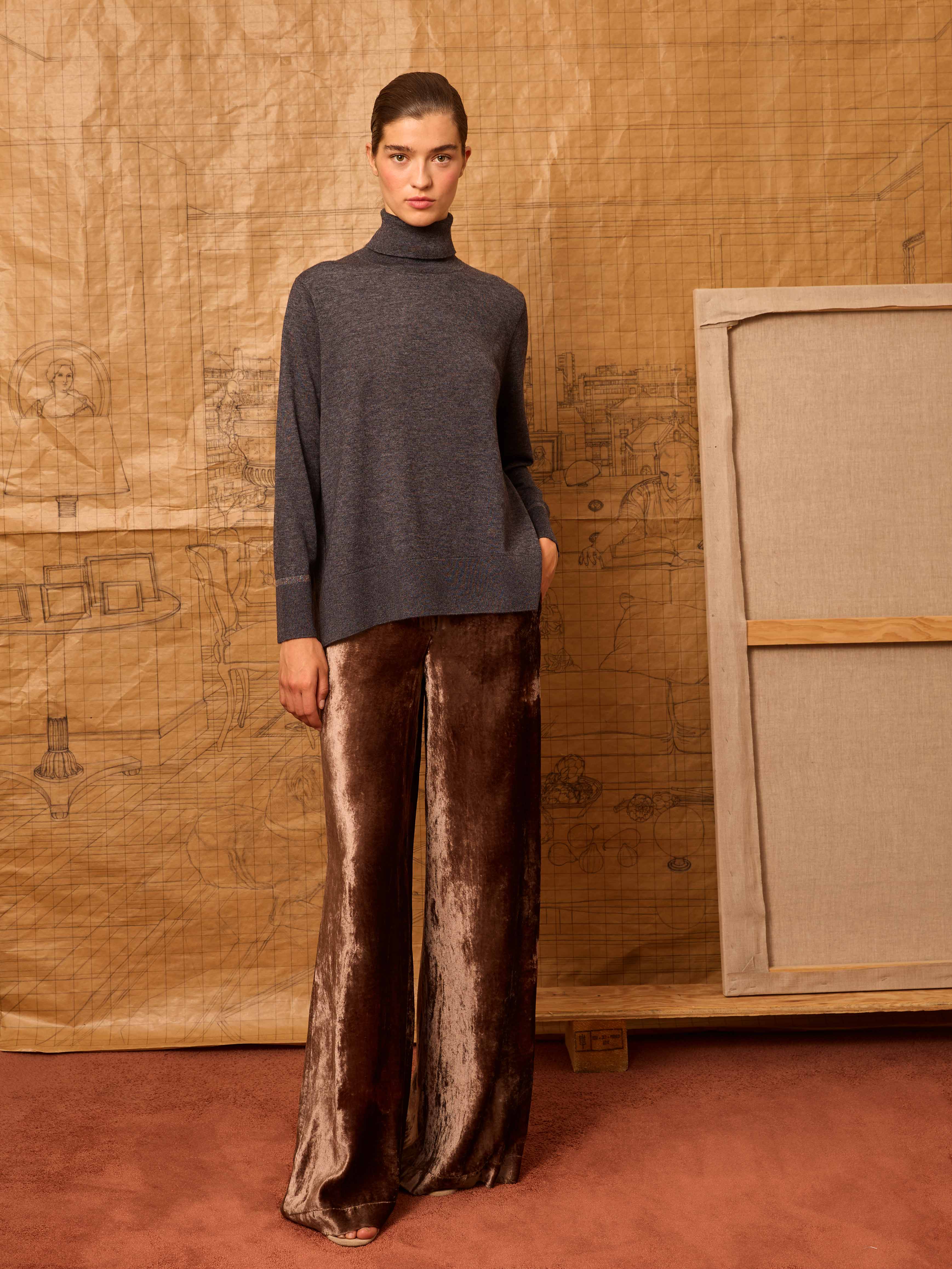 Jersey gris con lazadas laterales