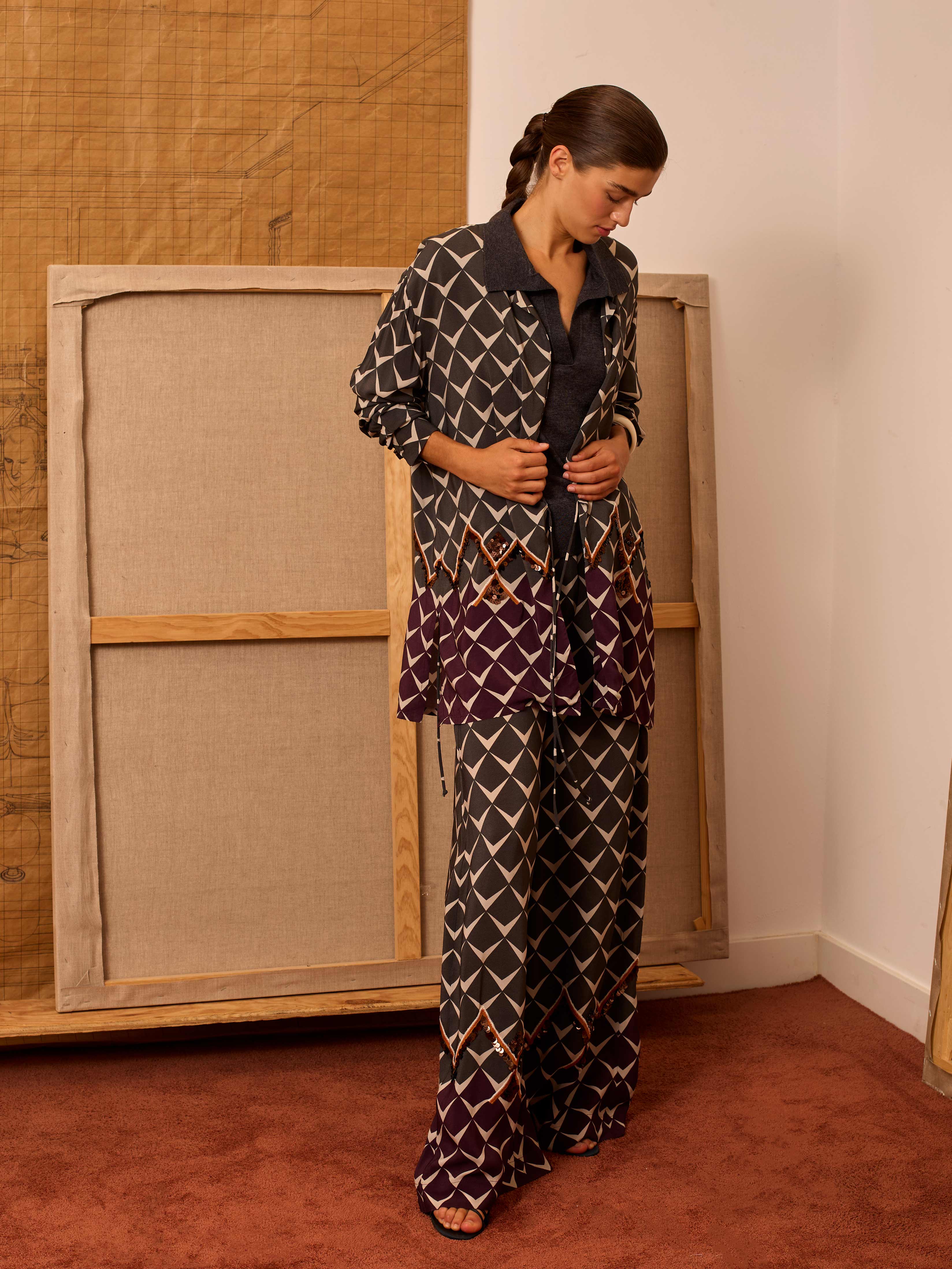 Polo de punto color gris