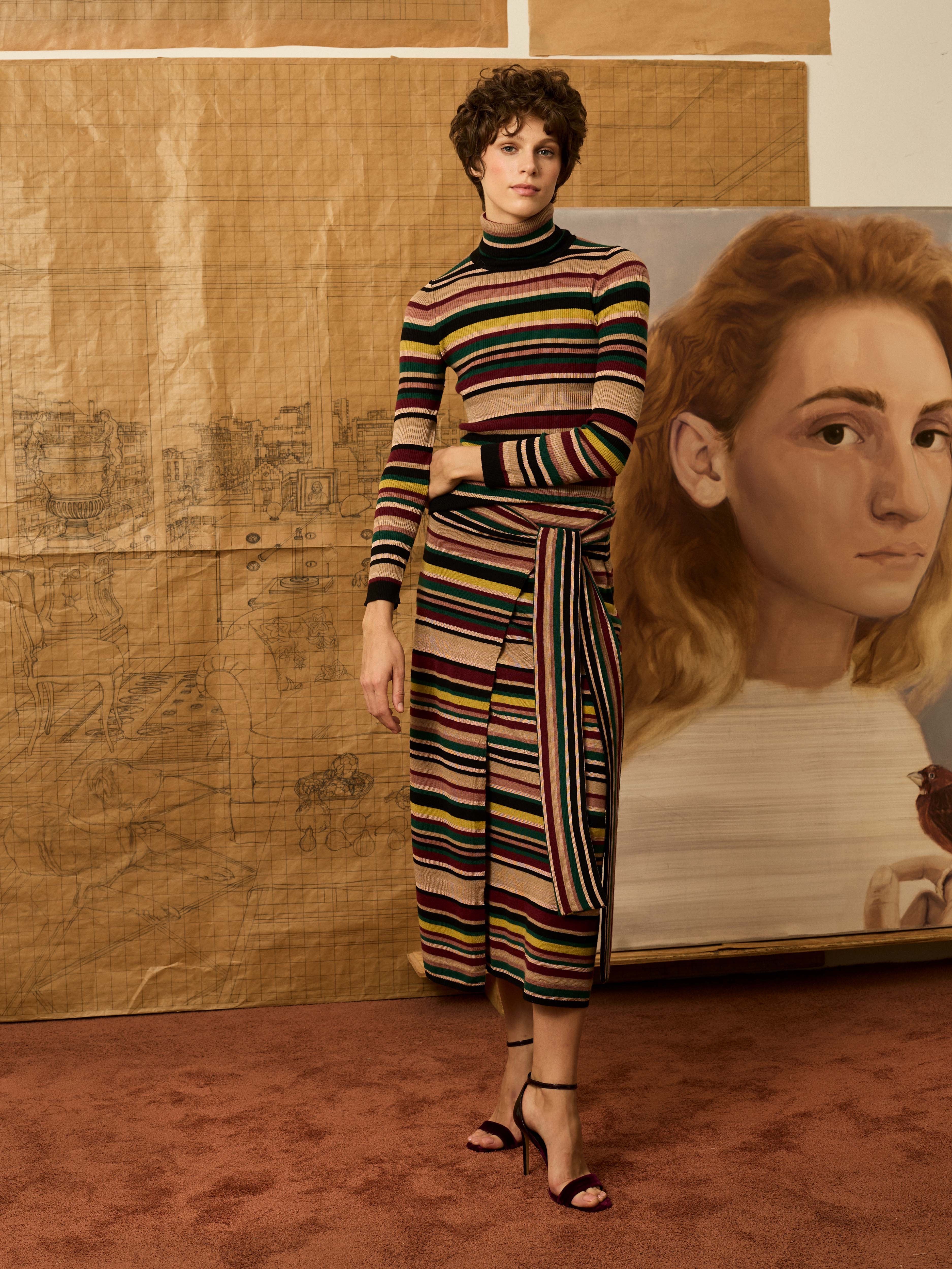 Falda pareo multirayas